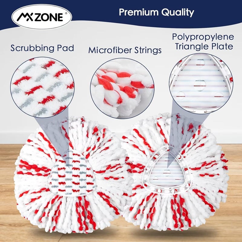 MXZONE Spin Mop Heads Replacements Compatible with O Cedar Easy Wring 1-Tank System, 40% More Cleaning Power Mop Replace Head, Deep Cleaning Mop Refills, 2 Packs - Image 5